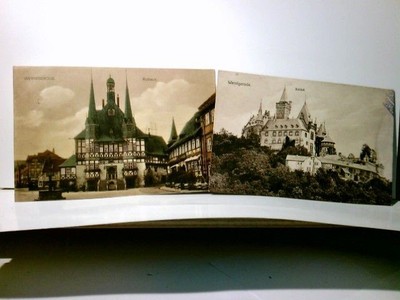 Wernigerode. 2 x Alte Ansichtskarte / Postkarte s/w u. farbig, ungel., datiert 1