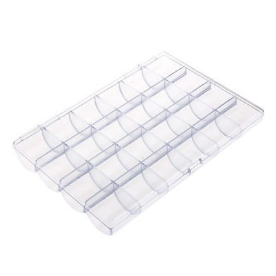 24 Grids Clear Plastic Organizer Box Storage Container Jewelry Box with Lid