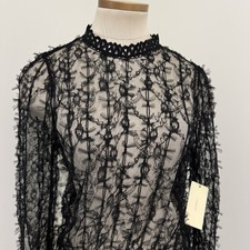 New PEACH BRAND Small Black Sheer Lace Top Witchy Whimsigoth Fairy Romantic Y2K