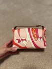 Emilio Pucci Silk Pouch Mini Bag Pink Geometric Pattern Rare Vintage Style #0401