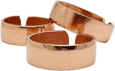 Set of 3 Hand Forged Pure Copper Rings. Made with 100 Pure Raw Untreated Copper