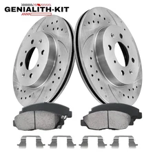Front Drilled Brake Rotors Ceramic Brake Pads for Honda Civic Insight Acura EL