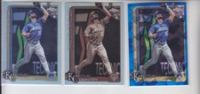 3 2025 Topps Chrome TYLER GENTRY RC Sapphire, Sepia, Refractor Royals #218