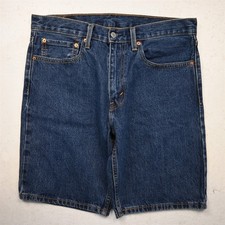 Levi's 34x10" Dark Wash 100 Cotton Denim 405 Standard Jean Mens Shorts