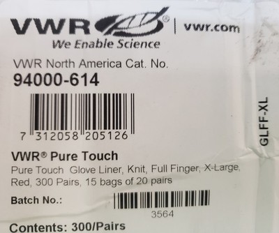 New Genuine Purus Pure Touch GLFF-XL 94000-614 Glove Liner, X-Large, Full Finger