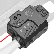 Solofish 800 Lumens Adjustable Pistol Light Beam Combo, Strobe Function Red Beam