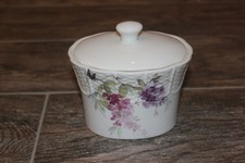 RARE Vintage Croscill Porcelain Ceramic Canister Lid White Purple Pink Wisteria
