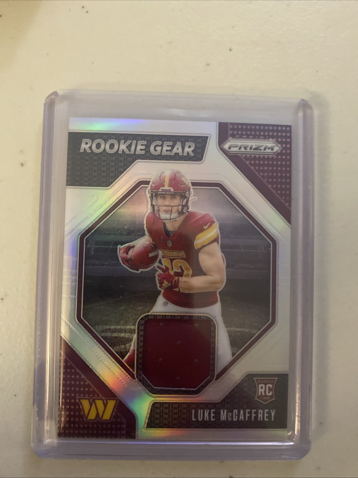 2024 PANINI PRIZM LUKE McCAFFREY RC ROOKIE GEAR MEMORABILIA SILVER PRIZM