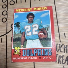 1971 Topps Mercury Morris #91 Rookie Miami Dolphins NFL Football Card