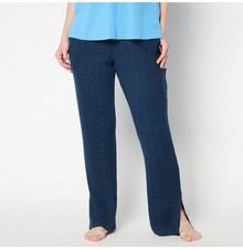 Cuddl Duds Comfort Rib Lounge Pant Dress Blues Size Medium A694367