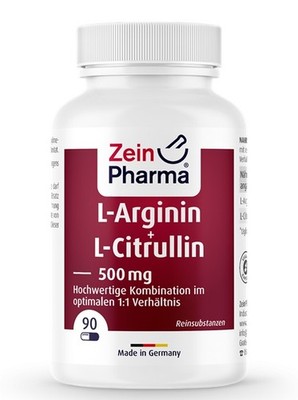Zein Pharma L-Arginine + L-Citrulline, 500mg - 90 caps (288,78 EUR/kg)