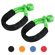 2pcs Soft Shackle Rope Off Road Trailer Rope 55000lbs Breaking Strength ATV SUV