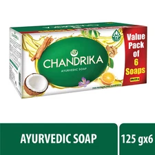 6X Chandrika Ayurvedic Soap Hand Made -Problem Free Clear Skin -125g -Free Ship