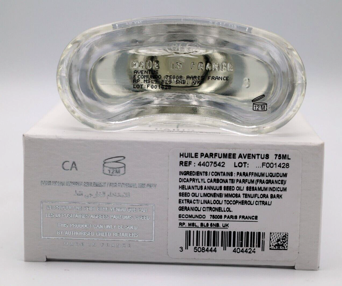 Creed Aventus Perfumed Oil 75ml / 2.5 oz New, Authentic and