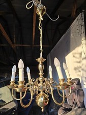 Kronleuchter Chandelier Decken Lampe  6-fl.Messing