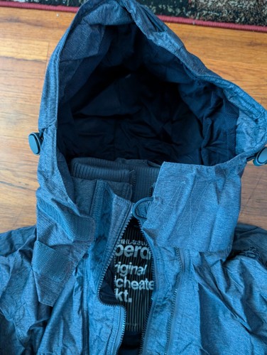Superdry Mens Chambray Herringbone Winchester With Hood. Size XXL = USA L - Picture 5 of 10