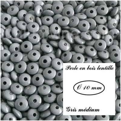 lot de 50 perles Perle en bois Lentille Ø 10 mm Vert clair