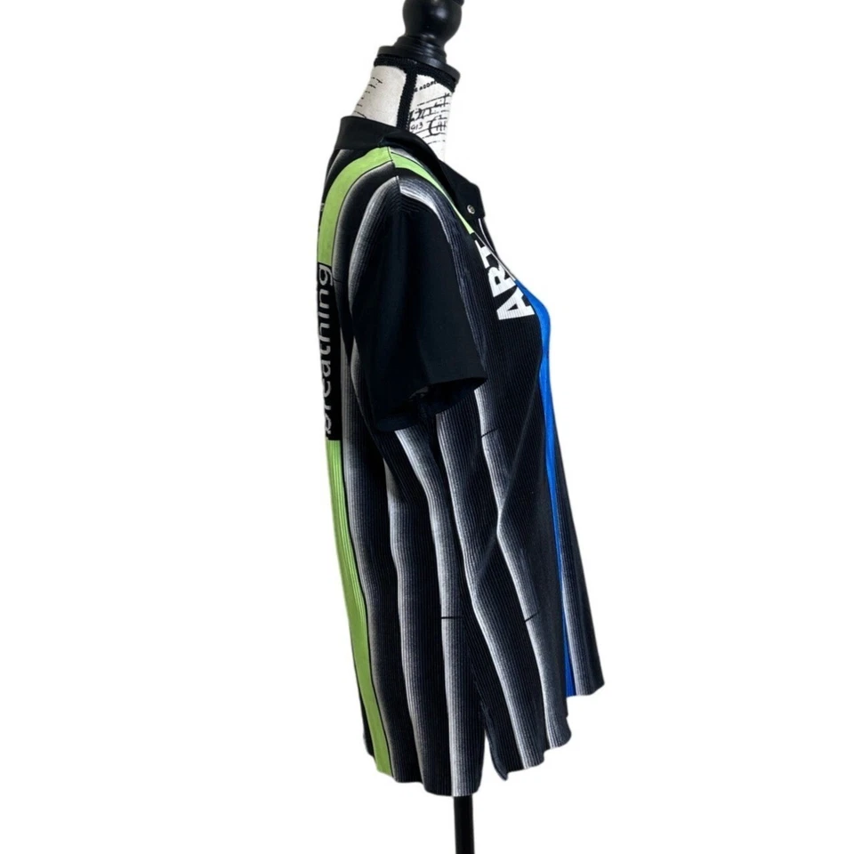 Camisa de golf Jamie Sadock Top manga corta plisada 1/4 cremallera arte para usar talla M Foto 2 de 4