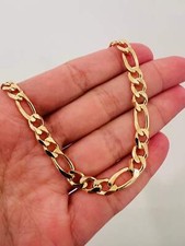 Gold Filled Figaro Bracelet  5mm Bold Classic Gold Chain
