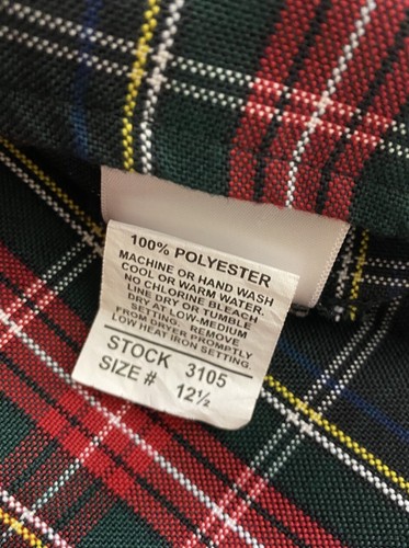 Parker Girls Plaid School Uniform Dress Size 12 1/2 Red Blue Pleated Sleeveless - Picture 4 of 5