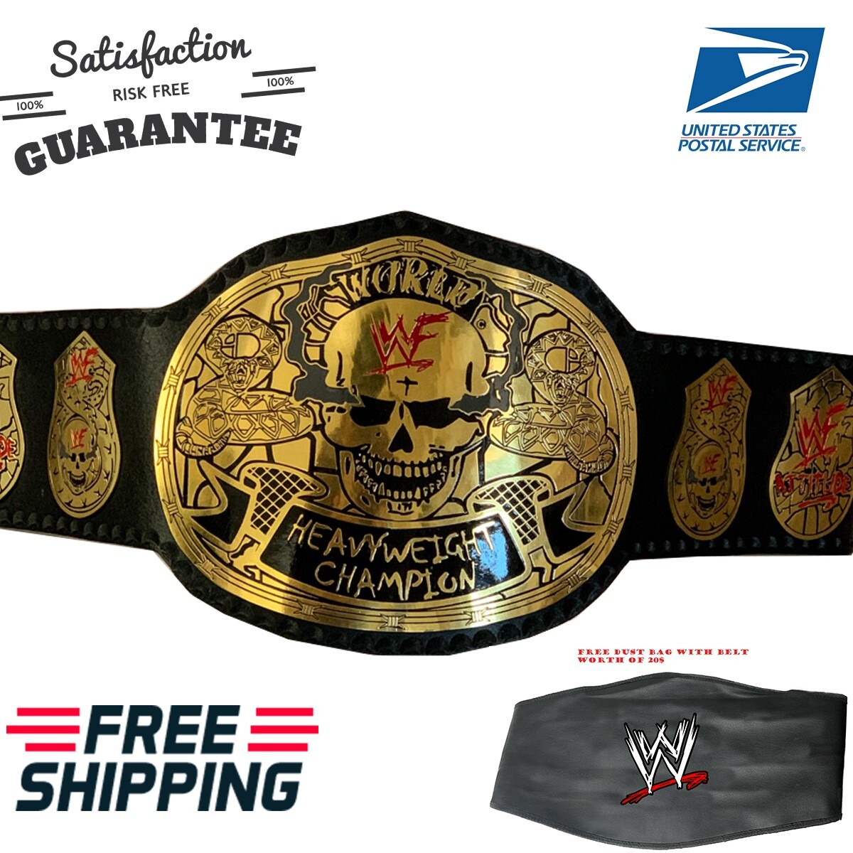 SMOKING SKULL STONE COLD WORLD HEAVYWEIGHT CHAMPIONSHIP TITLE Replica Belt