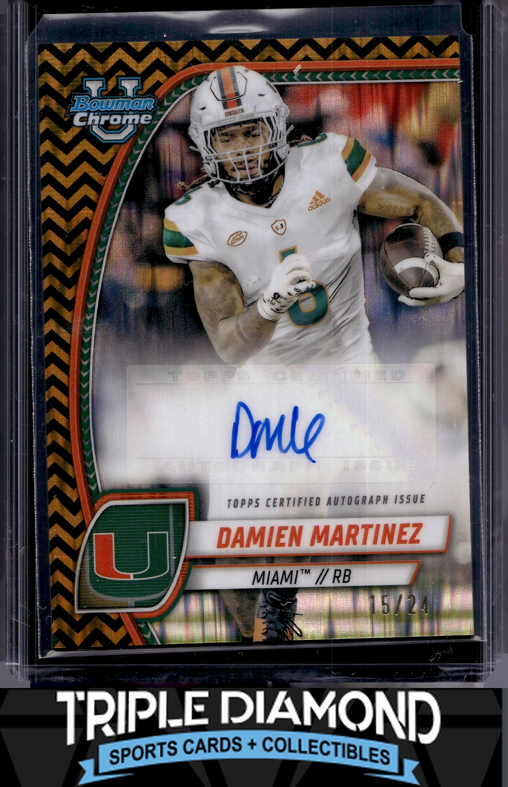 2024 Bowman University Chrome Damien Martinez Auto Black/Gold Stealth #/24 M761