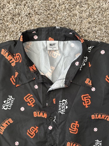 San Francisco Giants Men's Button Shirt Size Large Black Coors Light MLB EUC - Picture 4 of 6