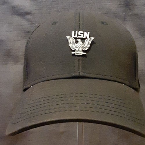 Dickies USN Silver Pin United States Navy Black Hat Cap
