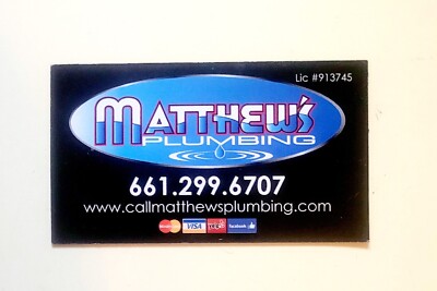 Matthew's Plumbing Refrigerator Magnet Advertising Rubber Free Shipping
