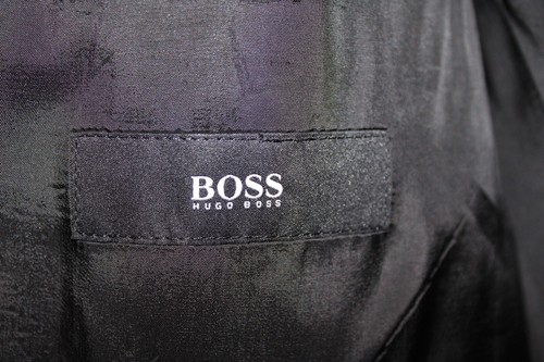 BLACK STRIPED HUGO BOSS STRETCH WOOL EINSTEIN SPORT COAT sz 40R suit jacket - Picture 3 of 5