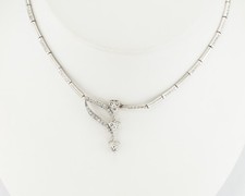 Diamond Necklace 14K White Gold Choker 1.40 TDW