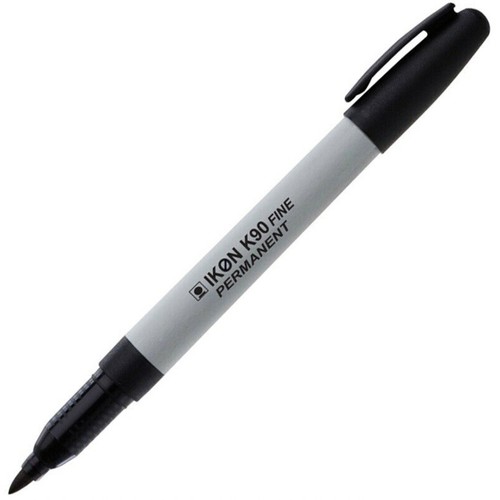 4 PERMANENT MARKER PENS FINE NIB Slim Thin Tip BLACK Freezer Garden Labels Golf - Picture 2 of 5