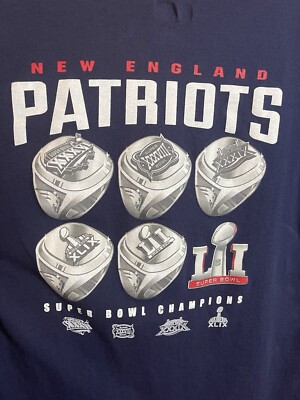 Super Bowl LI NEW ENGLAND PATRIOTS How Do You Like Them Rings? T-Shirt Size  L