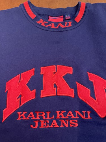 Karl Kani Jeans Sweatshirt Navy Blue / Red 3X - Picture 11 of 12