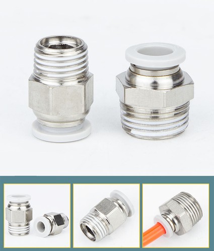 Pneumatic Fittings Straight Male Stud Push Fit Connector For Air Water Hose Tube - Picture 5 of 32