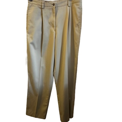Liz Claiborne LizSport Kylie Damengröße 14 khaki elegante plissierte Hose Gürtelschlaufen