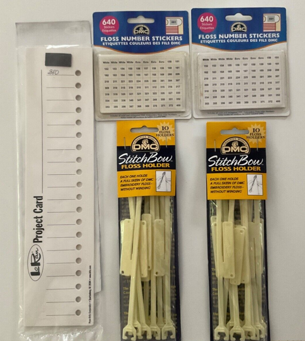 DMC floss holder package with numbers and project cards