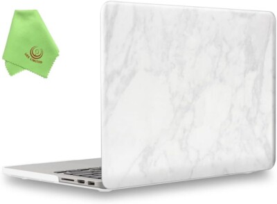 UESWILL Marmor Muster Glatt Hartschale Etui Abdeckung Kompatibel mit MacBook Pro