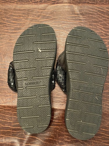 SPEEDP Sequin Women's Sandals BLACK Size 10 - Picture 3 of 5