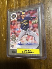 JAKE COUSINS RC Rookie 2022 TOPPS SERIES 1 1987 TOPPS ON CARD AUTO /199 BREWERS