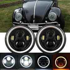 2x 7inch Led Round Projector Headlights Angel Eye For 90-97 Mazda Miata Mx5 Mx-5
