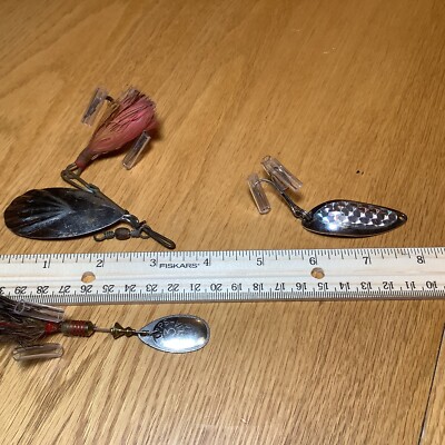 Mixed lot of Three Fishing Lure Baits-Mepps#3-Little Jewel-GM Skinner (397)