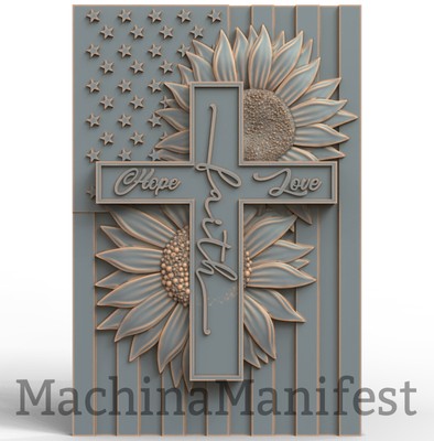 3D Model STL File for CNC Router/Laser & 3D Printer 3312. AMERICAN CROSS