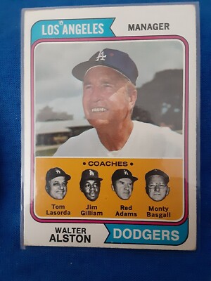 1974 Topps - #144 Tommy Lasorda, Walter Alston, Jim Gilliam