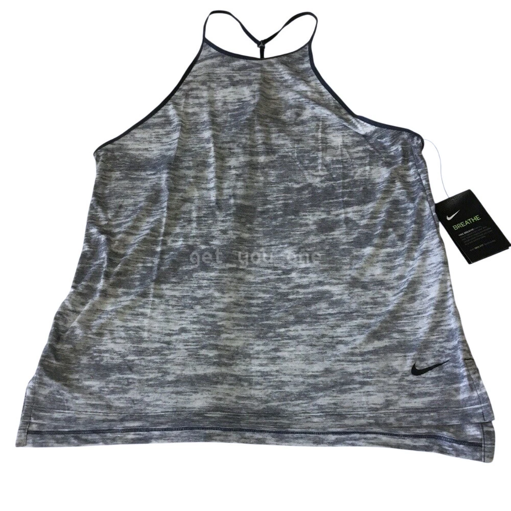 NWT Nike Dri-Fit Breathe Strappy Loose Training Tank Top Blue Women's MEDIUM