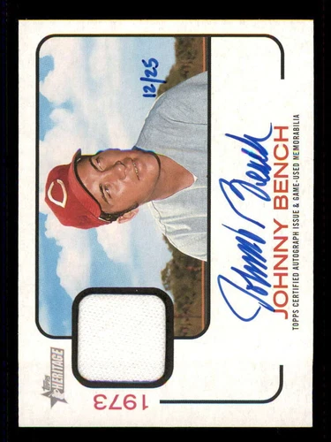 2022 Topps Heritage Flashbacks Autograph/Auto Relic Johnny Bench Reds 12/25
