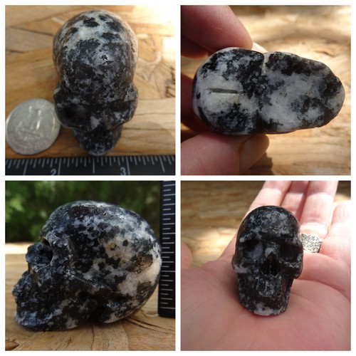 1.96" Zebra Agate Stone Skull Hand Carved Realistic 93.1g 3.3oz Crystal Healing - Picture 2 of 12