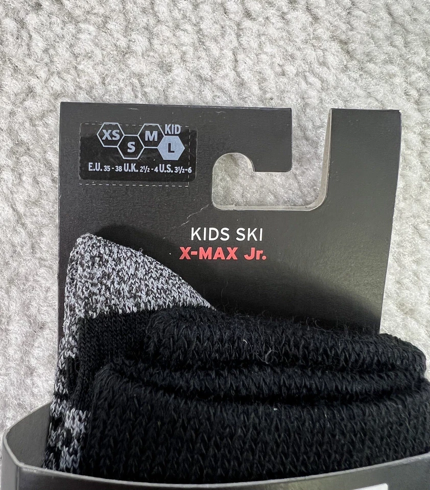 Salomon Snow Ski X-Max Jr Calcetines Mezcla Lana Cojín Niños Talla Grande 3.5-6 Nuevo Foto 2 de 4