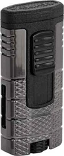 Xikar Tactical Triple Jet Flame Lighter, High Performance, Gunmetal and Black