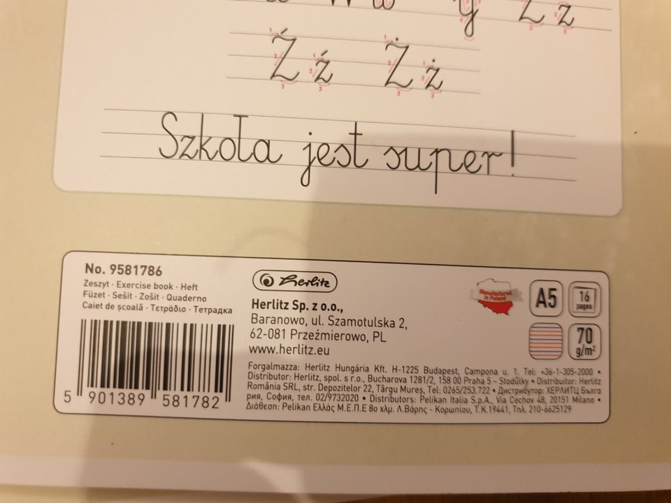 Okładki Na Zeszyty 16 Kartkowe ZESZYTY 16 KARTKOWE W 3 LINIE DO NAUKI PISANIA TRZY CIENKIE ZESZYT